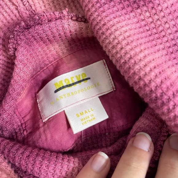 Maeve Anthropologie ainsley waffle knit tie dye turtleneck thermal top - Picture 3 of 5